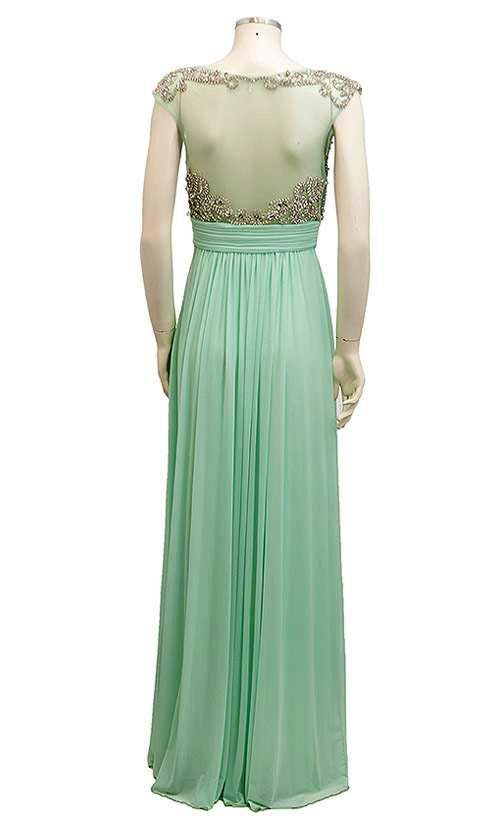 Vestido longo Tule, manga japonesa e bordado em pedrarias jovens, da Marca Alyce Paris